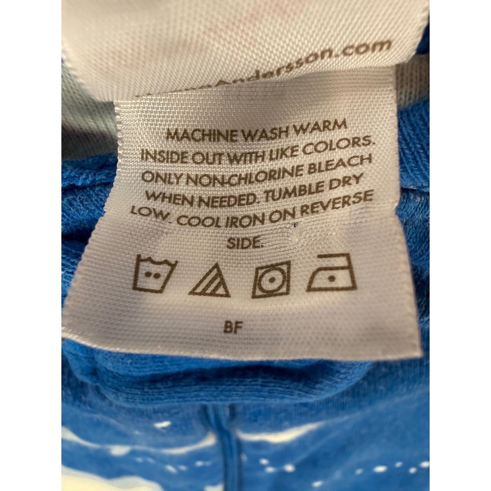 Hanna Andersson Blue Shark Organic Cotton Zip Sleeper Pajamas 3-6 Months 60cm - Picture 3 of 6